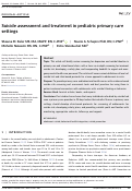 Cover page: Suicide assessment and treatment in pediatric primary care settings