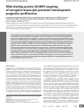 Cover page: RNA-binding protein IGF2BP3 targeting of oncogenic transcripts promotes hematopoietic progenitor proliferation