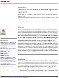 Cover page: TP53 structural variants in metastatic prostatic carcinoma