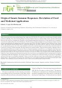 Cover page: Origin of Innate Immune Responses: Revelation of Food and Medicinal Applications