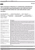 Cover page: Nuevo Amanecer‐II: Results of a randomized controlled trial of a community‐based participatory, peer‐delivered stress management intervention for rural Latina breast cancer survivors