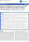 Cover page: Study of Use of Products and Exposure-Related Behaviors (SUPERB):
study design, methods, and demographic characteristics of cohorts