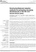 Cover page: Developing Bayesian adaptive methods for estimating sensitivity thresholds (d′) in Yes-No and forced-choice tasks