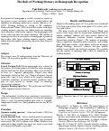 Cover page: The Role of Working Memory in Homograph Recognition