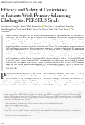 Cover page: Efficacy and Safety of Cenicriviroc in Patients With Primary Sclerosing Cholangitis: PERSEUS Study