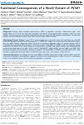 Cover page: Functional Consequences of a Novel Variant of PCSK1