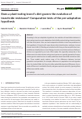 Cover page: Does a plant‐eating insect's diet govern the evolution of insecticide resistance? Comparative tests of the pre‐adaptation hypothesis