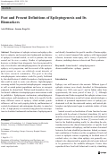 Cover page: Past and present definitions of epileptogenesis and its biomarkers.