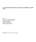 Cover page: Overestimation Reduction in Forecasting Telecommuting as a TDM Policy