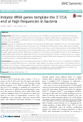 Cover page: Initiator tRNA genes template the 3′ CCA end at high frequencies in bacteria