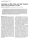 Cover page: Chronology of Elko Series and Split Stemmed Points from Northeastern Nevada