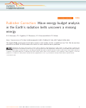 Cover page: Correction: Publisher Correction: Wave energy budget analysis in the Earth’s radiation belts uncovers a missing energy