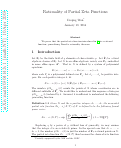 Cover page: Rationality of partial zeta functions