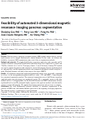 Cover page: Feasibility of automated 3-dimensional magnetic resonance imaging pancreas segmentation