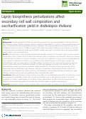 Cover page: Lignin biosynthesis perturbations affect secondary cell wall composition and saccharification yield in Arabidopsis thaliana