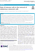 Cover page: Role of immune cells in the removal of deleterious senescent cells