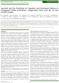 Cover page: Amyloid and Tau Prediction of Cognitive and Functional Decline in Unimpaired Older Individuals: Longitudinal Data from the A4 and LEARN Studies.