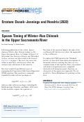 Cover page: Spawn Timing of Winter-Run Chinook Salmon in the Upper Sacramento River