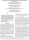 Cover page: A working memory model of sentence processing as binding morphemes to syntactic positions