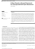 Cover page: A Step Towards a General Framework for Consequential Life Cycle Assessment