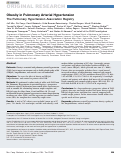 Cover page: Obesity in Pulmonary Arterial Hypertension (PAH): The Pulmonary Hypertension Association Registry (PHAR).