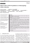 Cover page: Impact of the COVID‐19 pandemic on Otolaryngology trainee education