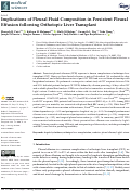 Cover page: Implications of Pleural Fluid Composition in Persistent Pleural Effusion following Orthotopic Liver Transplant.