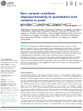 Cover page: Rare variants contribute disproportionately to quantitative trait variation in yeast