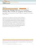 Cover page: Exceptional damage-tolerance of a medium-entropy alloy CrCoNi at cryogenic temperatures