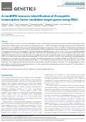 Cover page: A modERN resource: identification of Drosophila transcription factor candidate target genes using RNAi