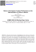 Cover page: Notes on the Impact of Lawyer Performance on the Administration of Justice in Mexico