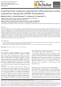 Cover page: Learning from employer experiences with paid leave policy expansions during the COVID-19 pandemic.