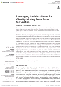 Cover page: Leveraging the Microbiome for Obesity: Moving From Form to Function