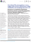 Cover page: Overriding FUS autoregulation in mice triggers gain-of-toxic dysfunctions in RNA metabolism and autophagy-lysosome axis